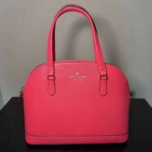 Kate Spade Saffiano Leather Medium Dome Satchel Crossbody Bikini Pink EUC